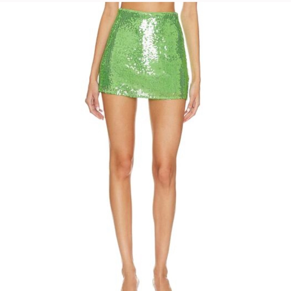 Vibrant Green Sequin Skort